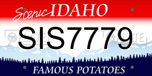 SIS7779 Idaho License Plate