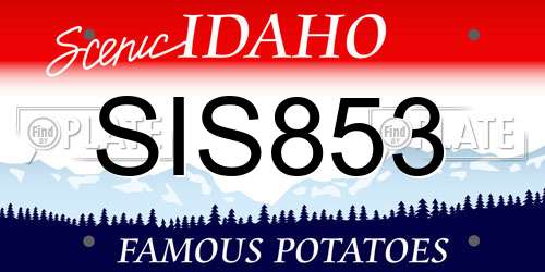 SIS853 Idaho License Plate