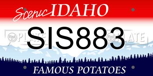 SIS883 Idaho License Plate