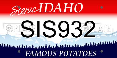 SIS932 Idaho License Plate