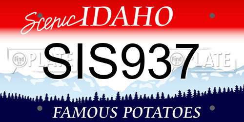 SIS937 Idaho License Plate