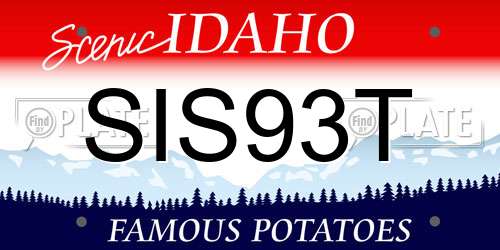 SIS93T Idaho License Plate