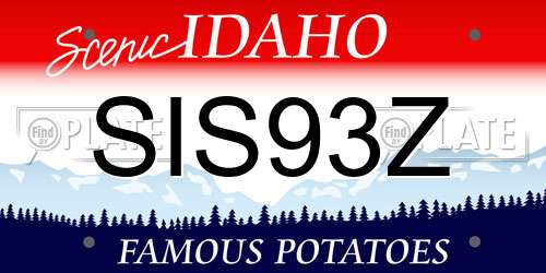 SIS93Z Idaho License Plate