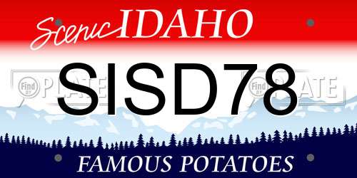 SISD78 Idaho License Plate
