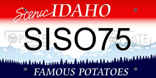SISO75 Idaho License Plate