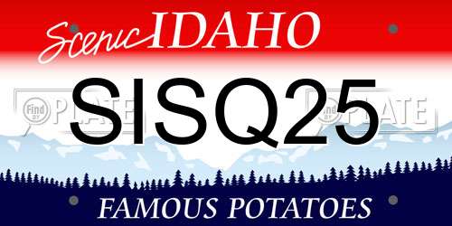 SISQ25 Idaho License Plate