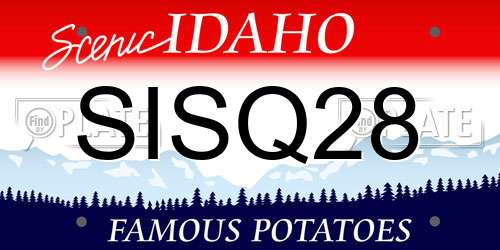 SISQ28 Idaho License Plate