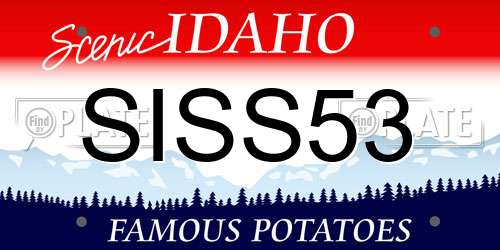 SISS53 Idaho License Plate
