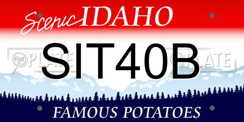 SIT40B Idaho License Plate