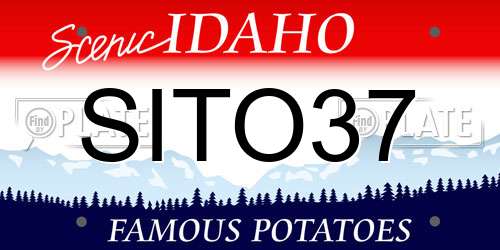 SITO37 Idaho License Plate