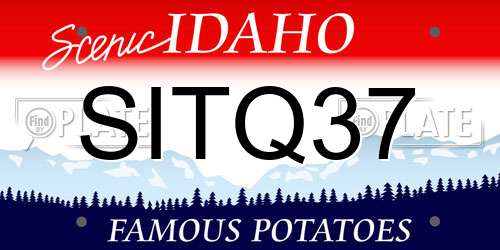 SITQ37 Idaho License Plate