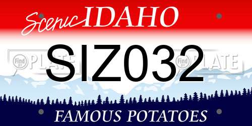 SIZ032 Idaho License Plate