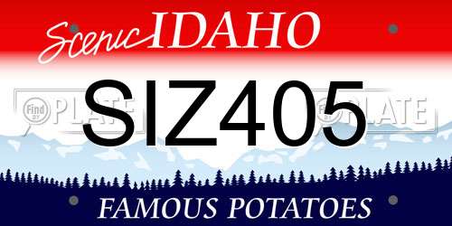 SIZ405 Idaho License Plate