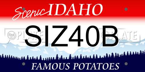 SIZ40B Idaho License Plate