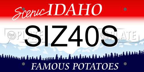 SIZ40S Idaho License Plate