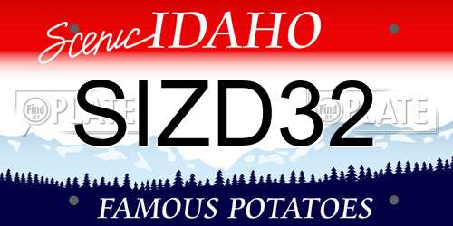 SIZD32 Idaho License Plate