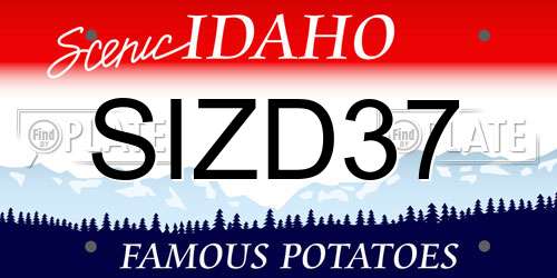 SIZD37 Idaho License Plate