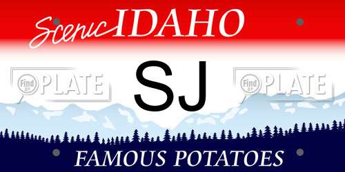 SJ Idaho License Plate