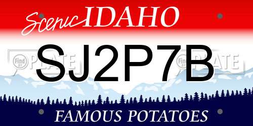SJ2P7B Idaho License Plate
