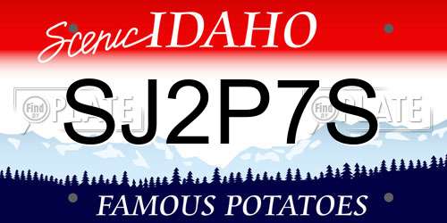 SJ2P7S Idaho License Plate