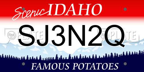 SJ3N2Q Idaho License Plate