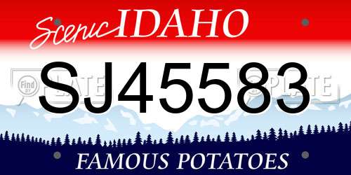 SJ45583 Idaho License Plate