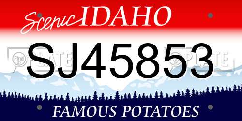 SJ45853 Idaho License Plate