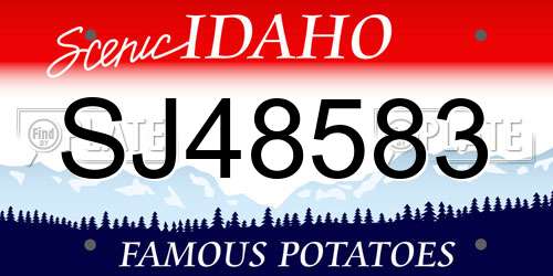 SJ48583 Idaho License Plate