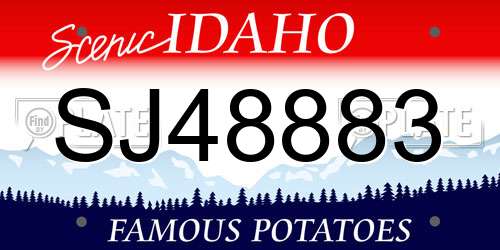 SJ48883 Idaho License Plate