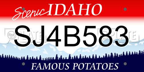 SJ4B583 Idaho License Plate