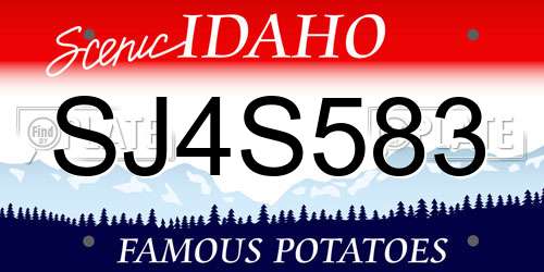 SJ4S583 Idaho License Plate