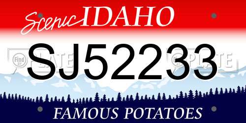SJ52233 Idaho License Plate