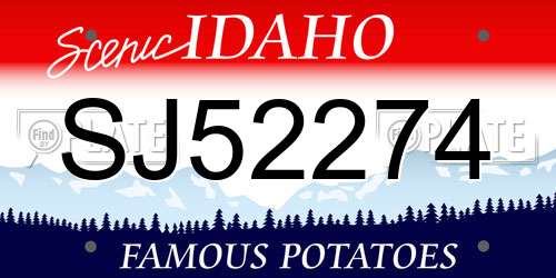 SJ52274 Idaho License Plate