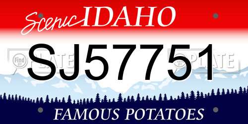 SJ57751 Idaho License Plate