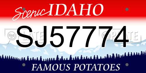 SJ57774 Idaho License Plate