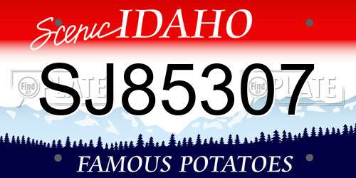 SJ85307 Idaho License Plate