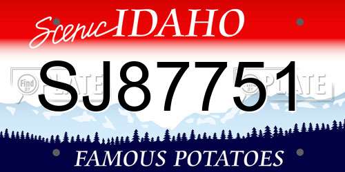 SJ87751 Idaho License Plate
