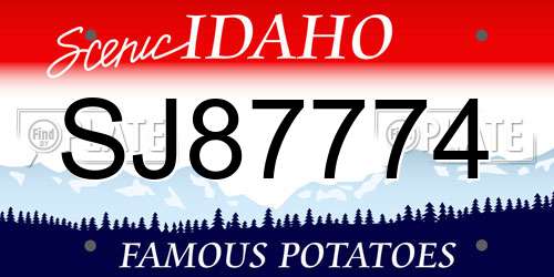 SJ87774 Idaho License Plate