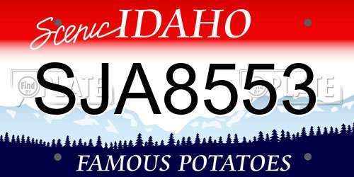 SJA8553 Idaho License Plate