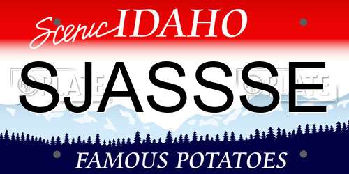 SJASSSE Idaho License Plate