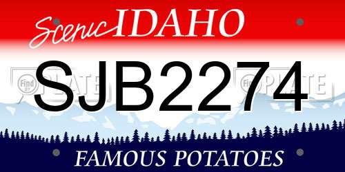 SJB2274 Idaho License Plate
