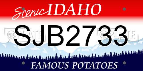 SJB2733 Idaho License Plate