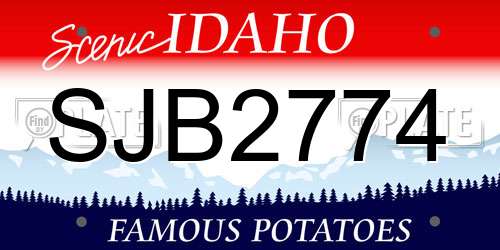 SJB2774 Idaho License Plate