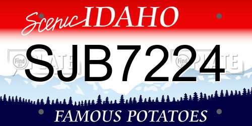 SJB7224 Idaho License Plate