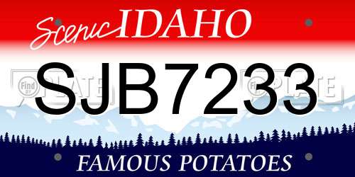 SJB7233 Idaho License Plate