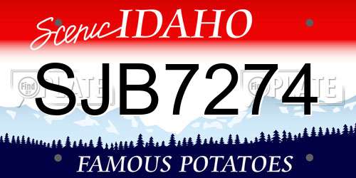 SJB7274 Idaho License Plate