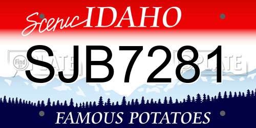 SJB7281 Idaho License Plate