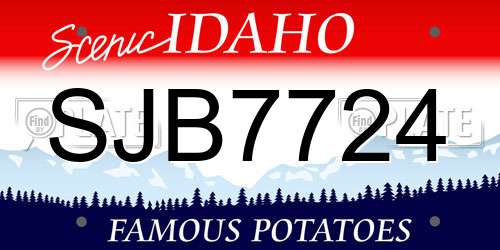 SJB7724 Idaho License Plate