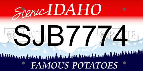 SJB7774 Idaho License Plate