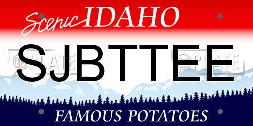 SJBTTEE Idaho License Plate